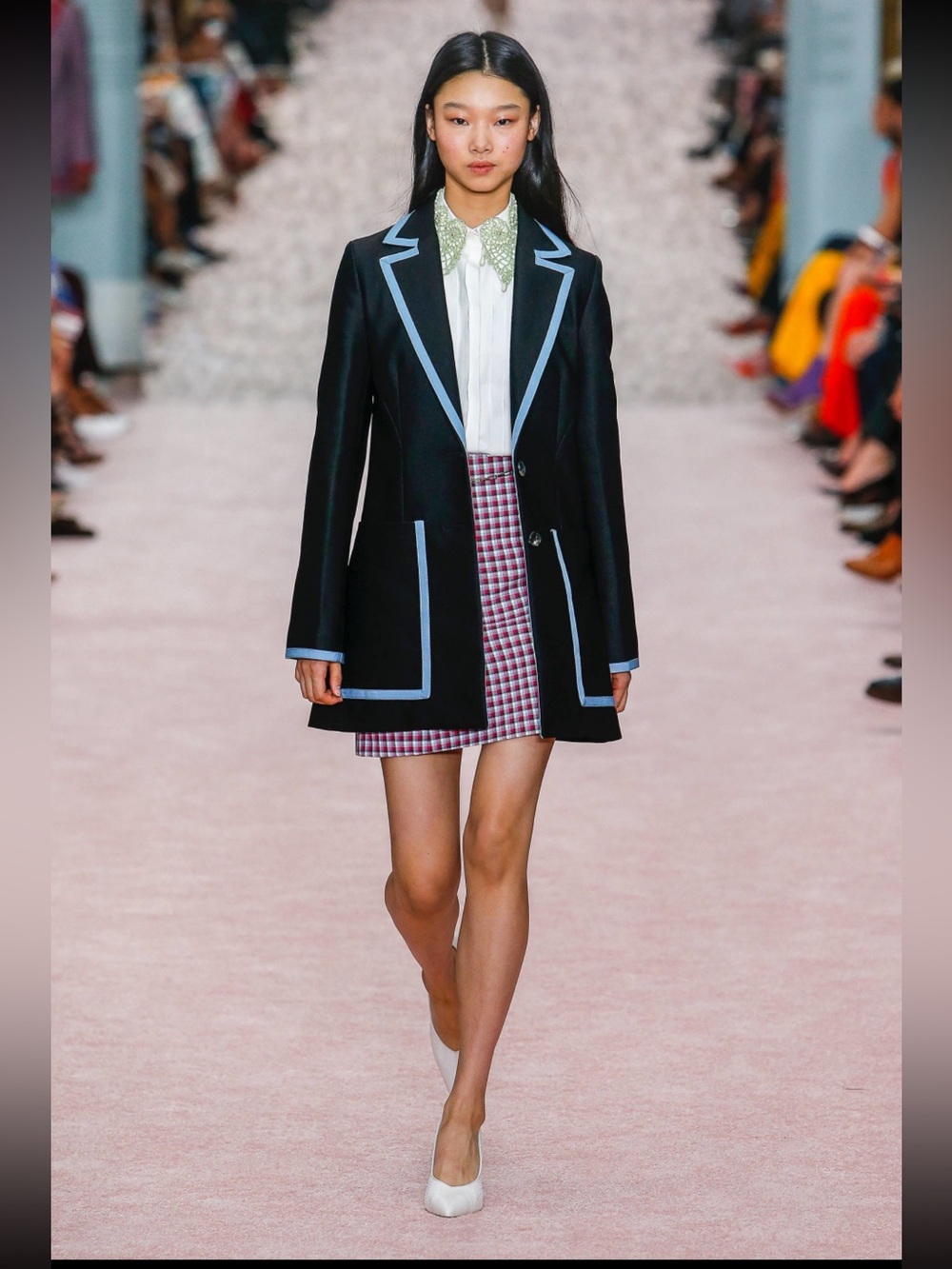 Carolina Herrera Spring 2019 Runway Plaid Cotton Mini Skirt US 6